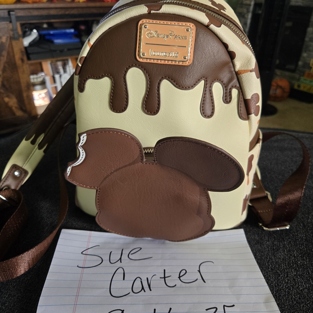 Loungefly Cream and Brown Drip Backpack